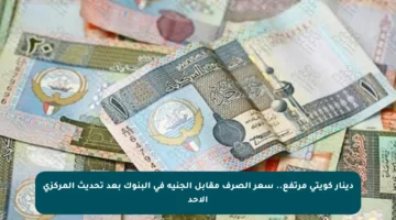 دينار كويتي مرتفع.. سعر الصرف مقابل الجنيه في البنوك بعد تحديث المركزي الأحد